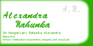 alexandra mahunka business card